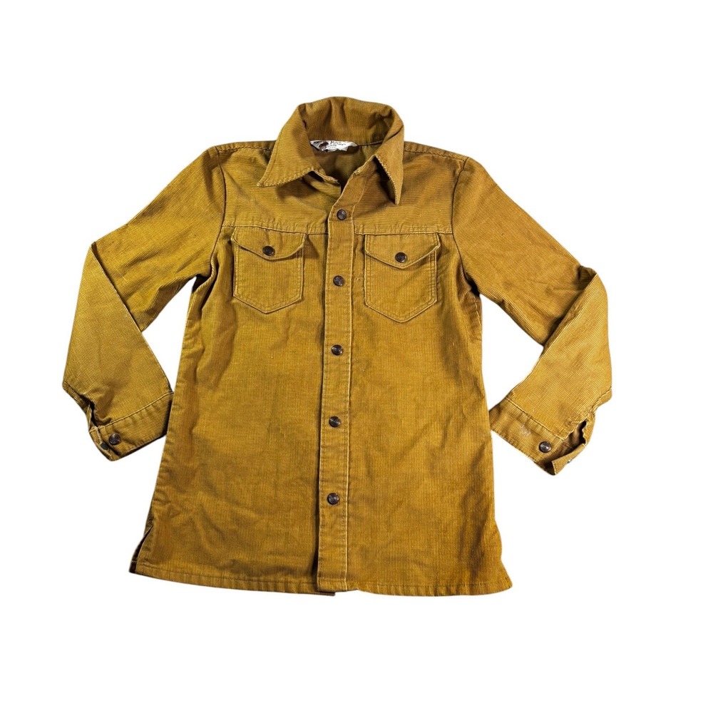 Vintage Match Factory JCPenney Corduroy Shirt Jacket Mustard‎ Yellow Womens S